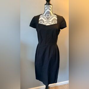 Banana Republic Sloan Dress Black Sheath Career Work Dress Size 12
